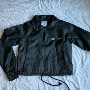 Champion Black Button Tie Waist WindBreaker Jacket